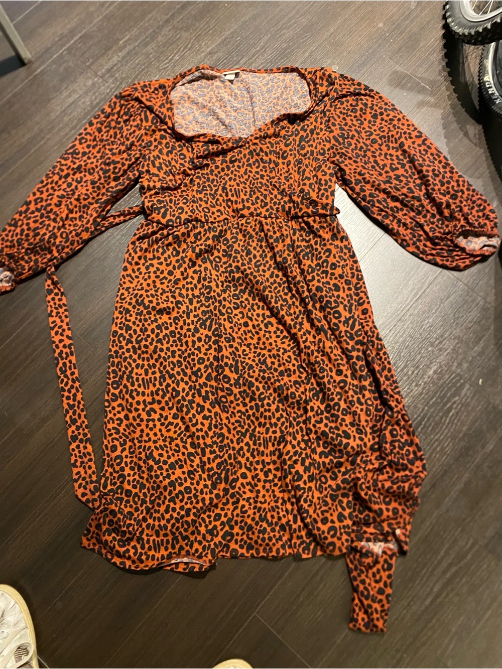 Ava & Viv Causal High Low Red & Black Cheetah Print Dress Popover V neck Size 3X